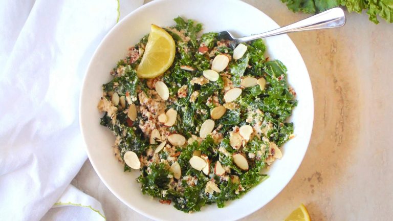 Creamy Tahini Kale and Quinoa Bowl