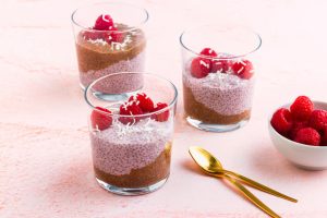 Dark Chocolate and Raspberry Chia Pudding