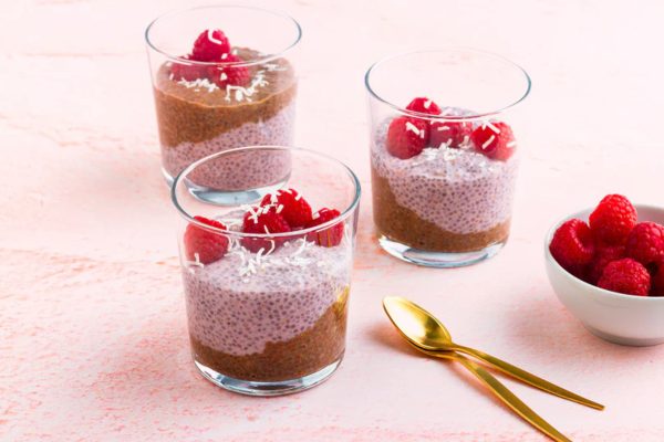Dark Chocolate and Raspberry Chia Pudding