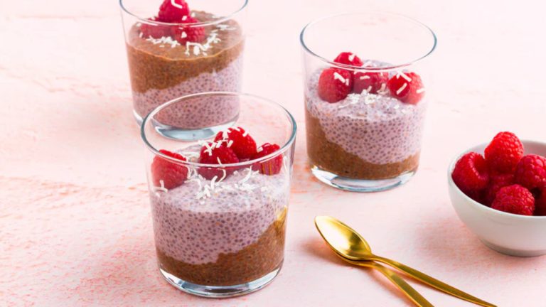 Dark Chocolate and Raspberry Chia Pudding