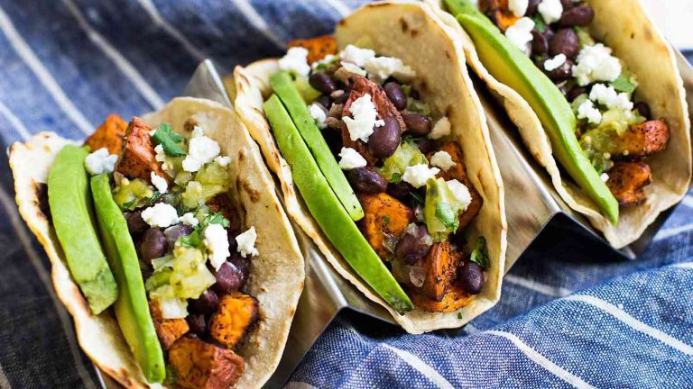 Spiced Sweet Potato and Black Bean Tacos